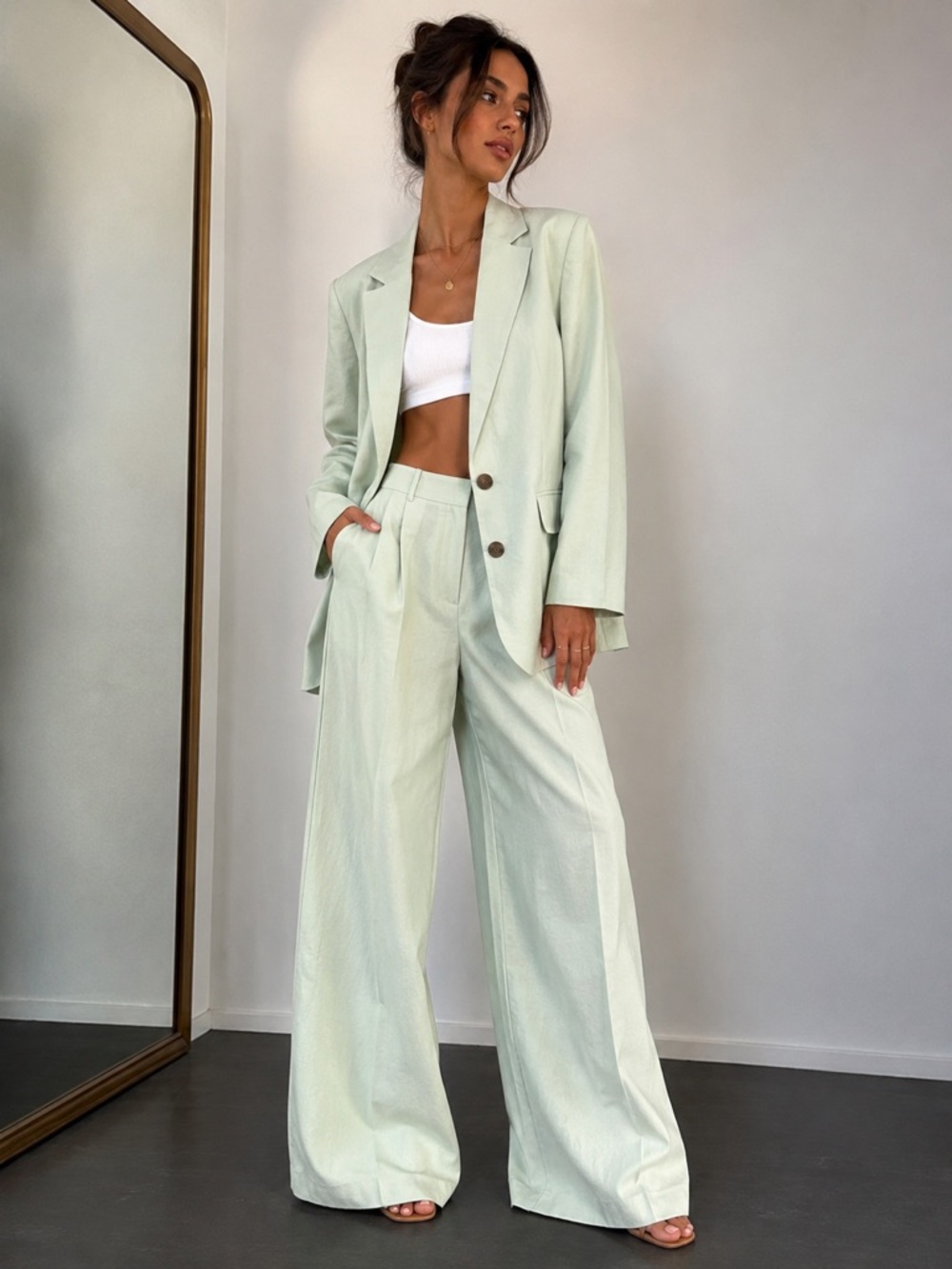 a new day Light Sage Wide-Leg Trousers